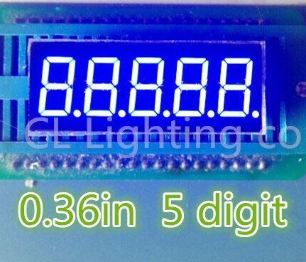 Pure Groene 0.36 "inch LED digital tube 0.36in digitale buis 7 segment led display 5 cijfers gemeenschappelijke kathode