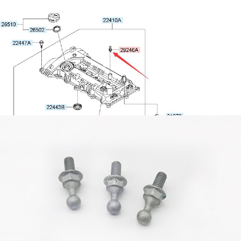 Engine cover mounting bolt FOR Hyundai Creta IX25 1.6 FOR Kia RIO OEM 292432B400