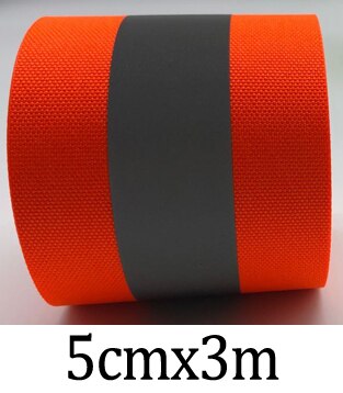 3M Fluorescent yellow&amp;Fluorescent orange Warning Tape for Safety Clothes sewing on: 50mmx3m red