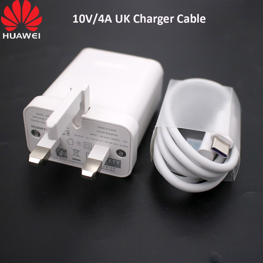 Original Huawei 40W Super Ladegerät 10V/4A UK Adapter 5A Typ C USB Kabel Für Taube 20 30 V30 Pro 20X 30S P40 P30 Pro Nova 5 6 Pro