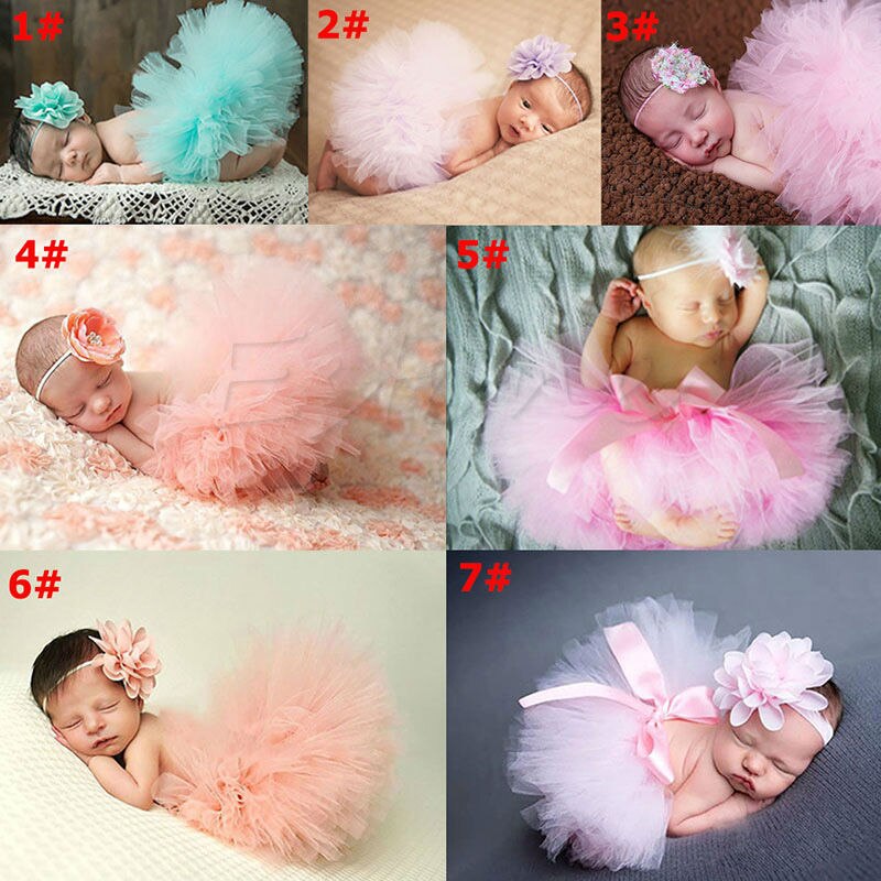 Mignon enfant en bas âge -né bébé fille Tutu jupe et bandeau Photo accessoire Costume tenue