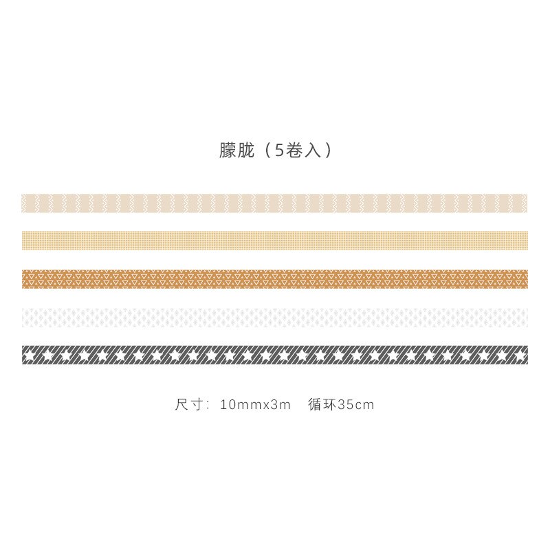 5 rolls/set Grid Dot Washi Tape Label Masking Tape Kawaii Decorative Adhesive Tape For Stickers Scrapbooking Japanese Tape: 5