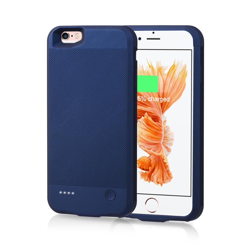 Voor Iphone 6 6 S Power Bank Opladen Gevallen 2800 Mah Batterij Oplader Case Cover Voor Iphone 6 6 S ultra Slim Externe Back Pack: Blue