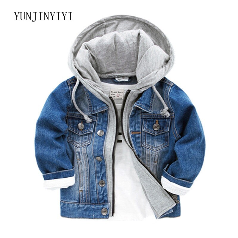 kinderen denim jas jongen jas kleding mode kinderen vest kinderen jas denim hooded shirt