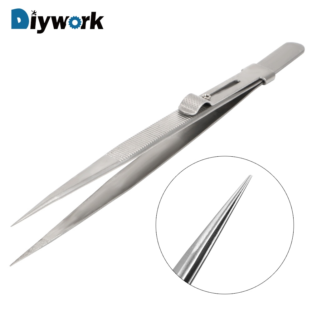 Pinzas deslizantes ajustables DIYWORK para joyería, componentes electrónicos con sujeción de precisión de acero inoxidable de 165mm