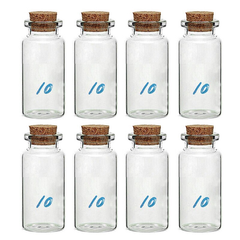 8 Pcs 10 ml/22*50mm Small Glass Jars Mason Jar Message Vials Cheap Cork Stopper Bottle DIY Small Glass Bottle Mini Containers JY: Default Title