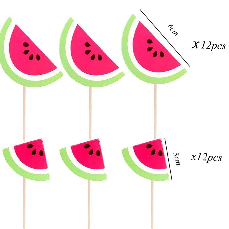 1 sæt dejlige frugter tema vandmelon kage topper led/banner/balloner sommer pool fest bryllup fødselsdag dekoration forsyninger: Kage topper