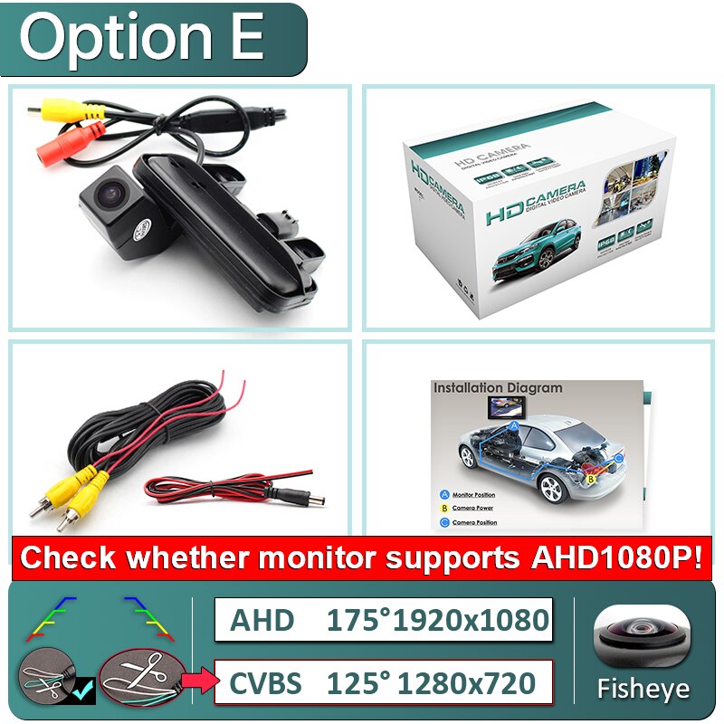 GreenYi 170 Degree 1920x1080P AHD Vehicle Rear View Camera for Mercedes Benz E Class E200 E260 E300 E350 E63 W212 C207 W207 Car: E-1920x1080 AHD