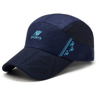 Xdanqinx sommerstil mænds ventilerende baseball caps justerbar størrelse solhat til kvinder snapback mesh åndbar kasket: Marine blå