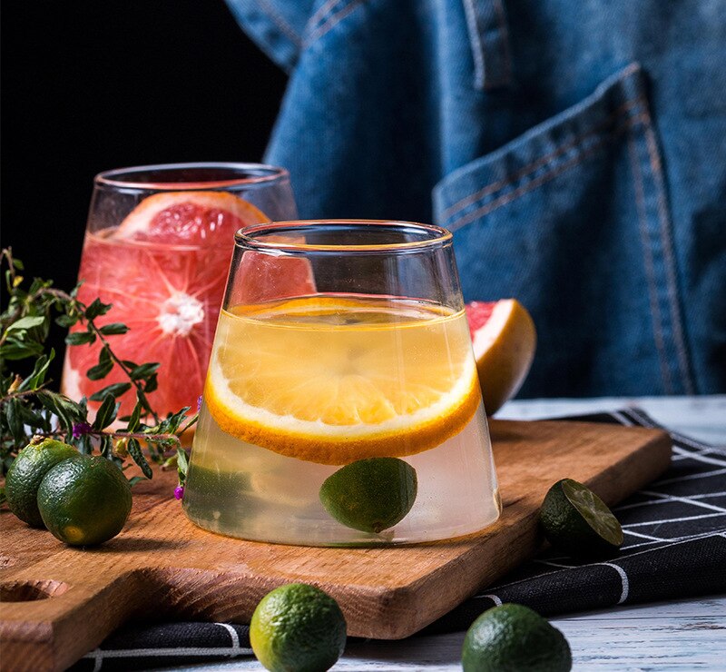 Konisk glass krus melk te frokost krus jul krus til te kaffe kopp fruktjuice krus, drikkevarer unike