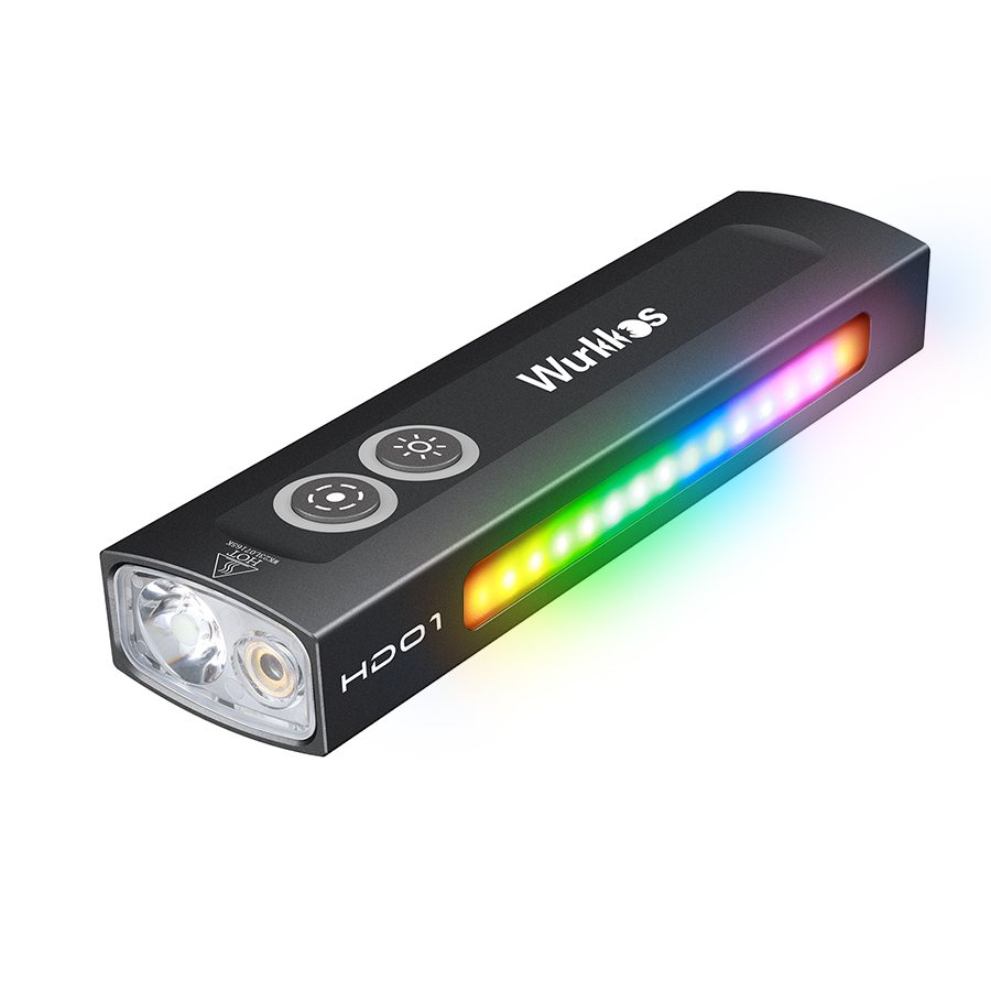 Wurkkos nueva linterna multifuncional HD01 1200 LM con luz verde luz blanca 90CRI luces laterales RGB IP65 impermeable senderismo: changeable