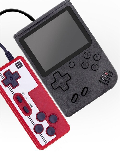 Retro Portable Mini Game players 3.0 Inch Handheld Video Game Consoles AV Out Connect TV HD Screen Two Players For Childhood: Black with Gamepad