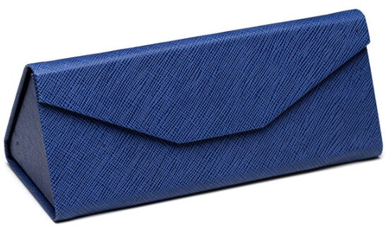 Opvouwbare Zonnebril Geval Vrouwen Spektakel Geval Leesbril Doos Eyewear Driehoek Container Beschermende Covers Zwart Lederen: c1 blue