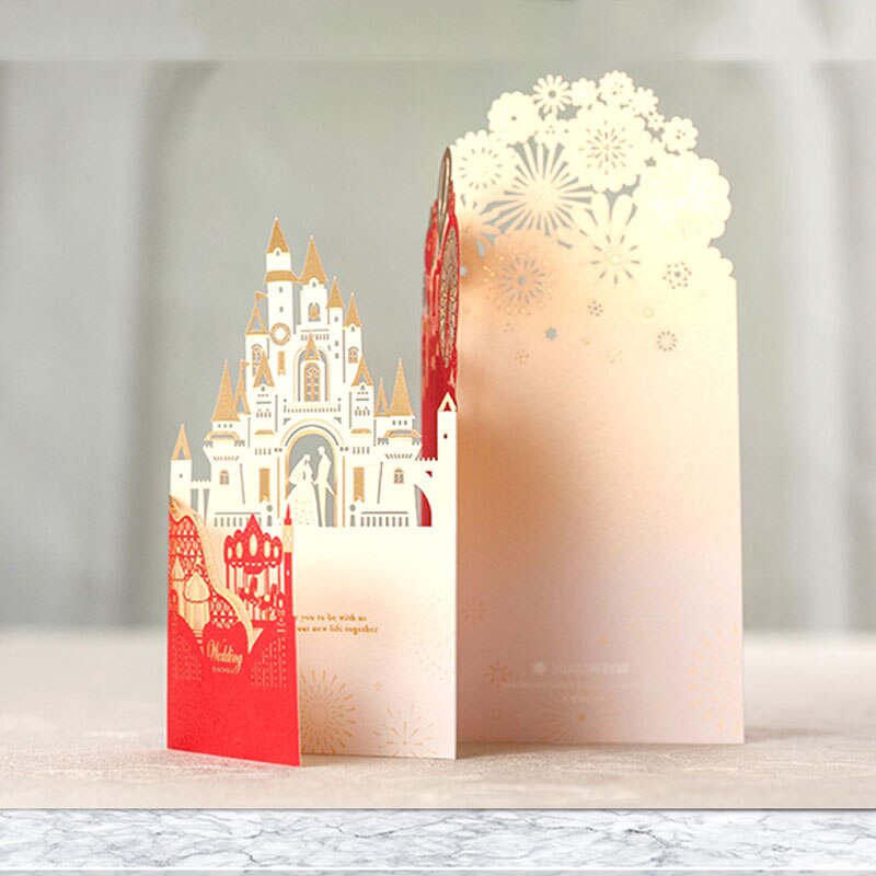 10PCS Invitations Wedding Book Invitations Simple Three-Dimensional Wedding Atmosphere European Custom Envelope Party Supplies