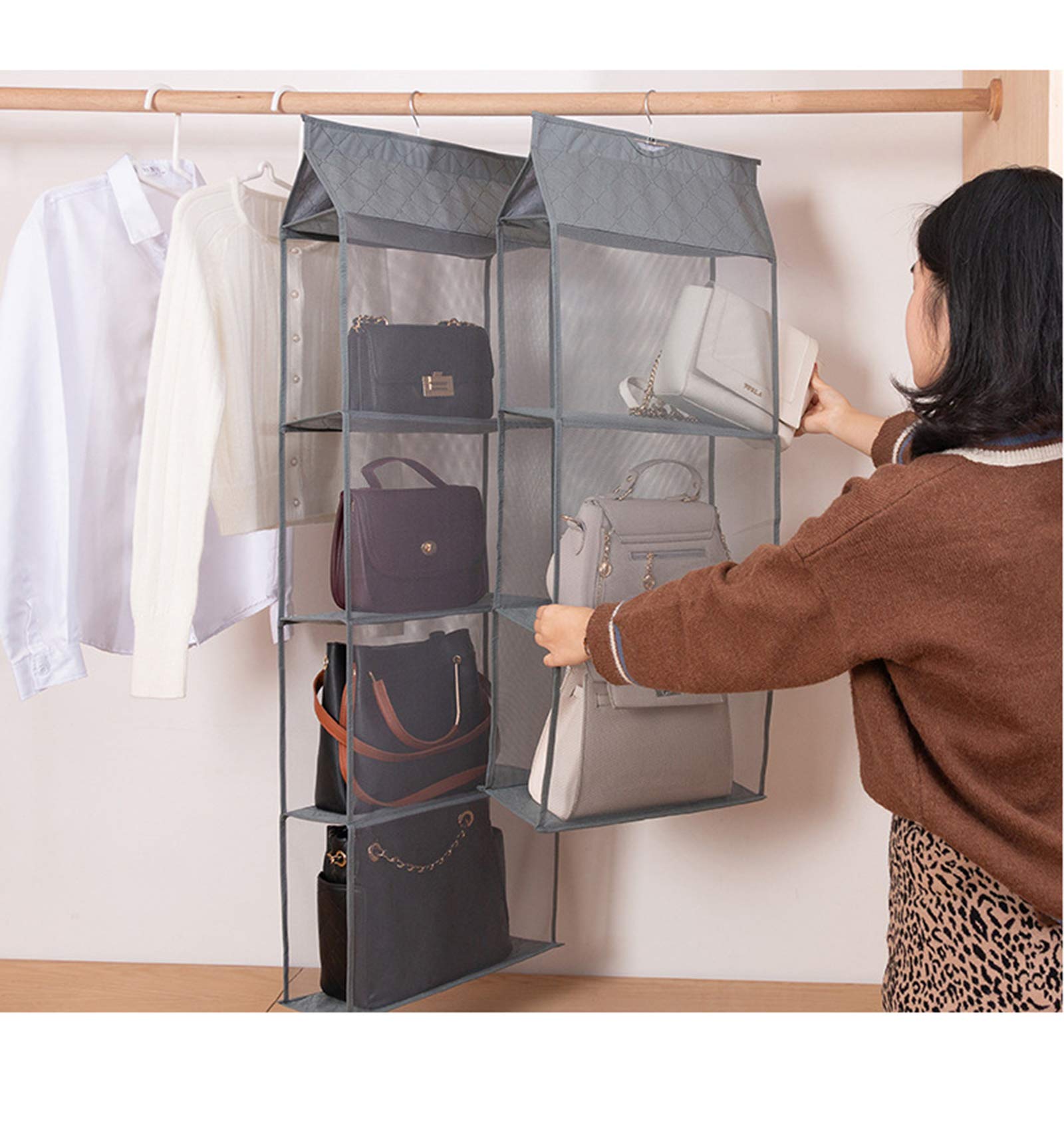 Handbag Storage Box Removable Compartment Storage Rack Foldable Wall Cabinet Storage Box Suitable for Living Room Bedroom