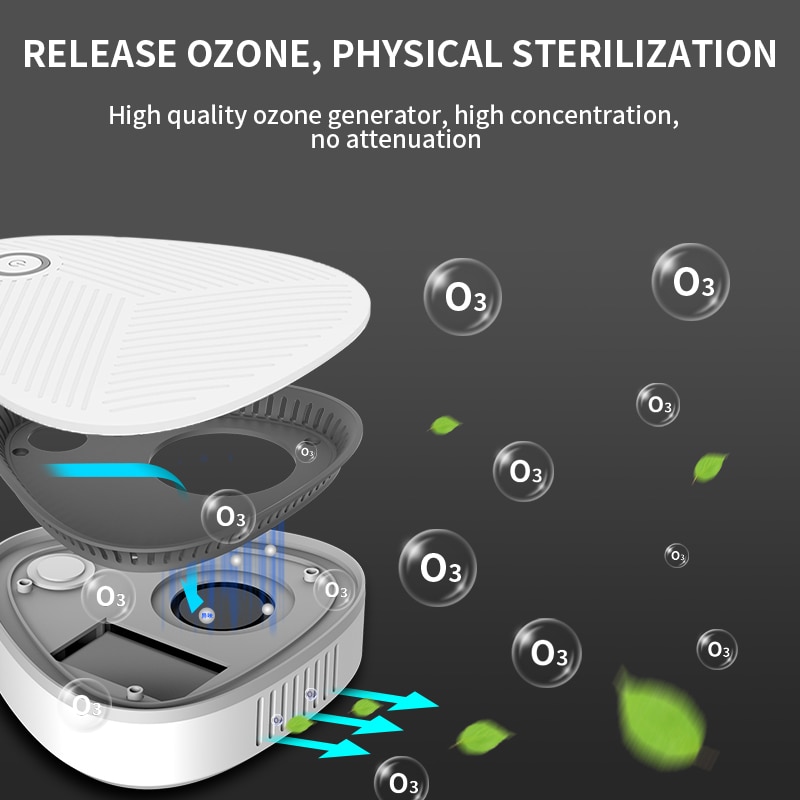 Portable Ozone Generator Home Air Purifier Ozon Car Mini Disinfect Machine for Refrigerator/ Toilet/ Pet/Kitchen