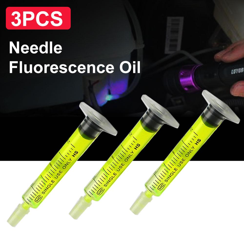 3pc fluorescensolja med fluorescerande läckagedetektering läckagetest uv färgämne för detektering av luftkonditionering bil a/c pipeline reparation
