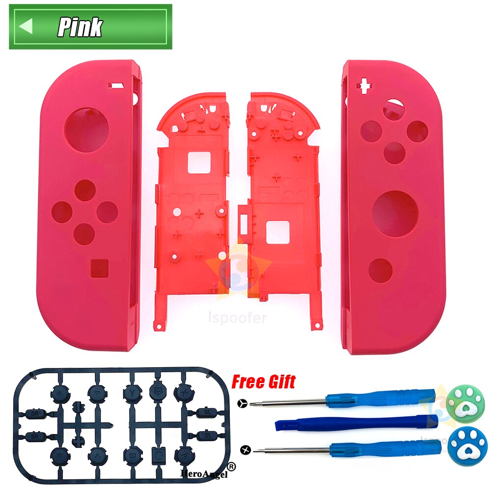 Per Controller NS JoyCon custodia di ricambio fai-da-te custodia destra sinistra Con pulsante SR SL per Joy Con Shell per nintendo Switch: Pink