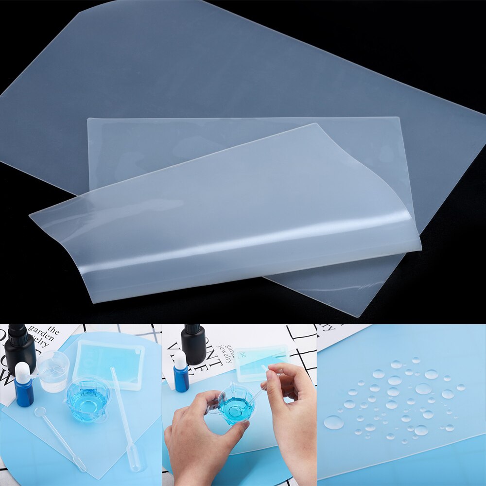 1pcs Transparent Silicone Pad Clear Mat Resin Pad High Temperature Resistance Sticky Plate For UV Epoxy Resin Crafts Making Tool