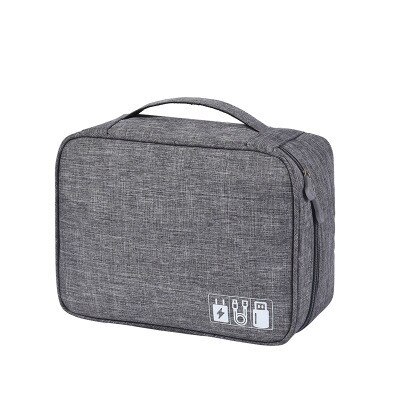 Travel Cable Bag Portable Digital USB Gadget Organizer Charger Wires Cosmetic Zipper Storage Pouch Kit Case Accessories Supplies: S / Grey