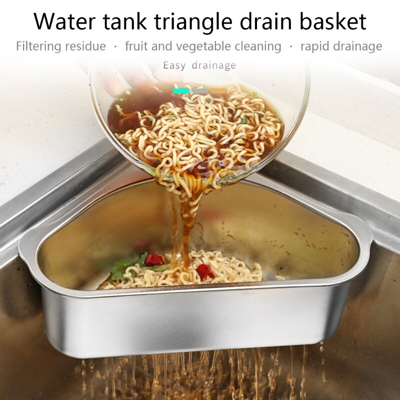 Driehoekige Gootsteen Plank Gootsteen Zeef Mand Hollow Sponge Holder Sink Opslag Plank Hoek Organizer Voedsel Catcher
