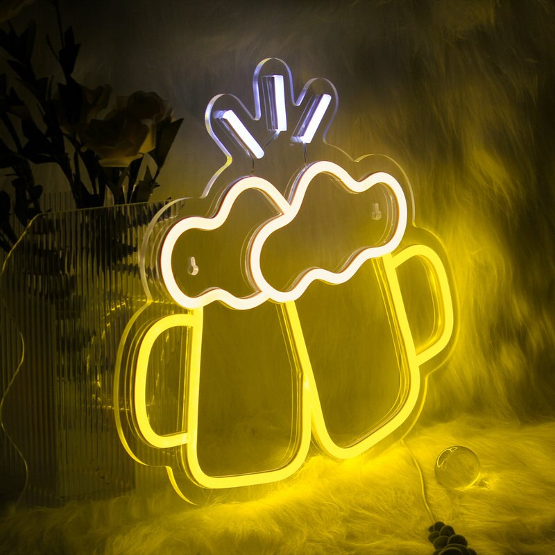 Ineonlife Neon Led Neon Teken Bier Proost Muur Opknoping Art Acryl Nachtlampje Voor Party Restaurant Bar Room Decor usb