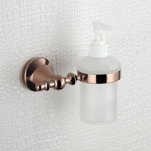Rose Gold Bathroom Accessories Set Shower Soap Glass Shelf Liquid Dispenser Copper Toilet Brush Towel Holder Bath Room Hardware: Soap Dispenser