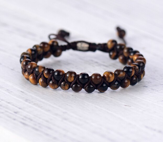 Wrap Bracelet Unique Natural Stones Braided Cuff Bracelet Friendship Bracelets Women Bracelet Jewelry: Women Tiger Eye