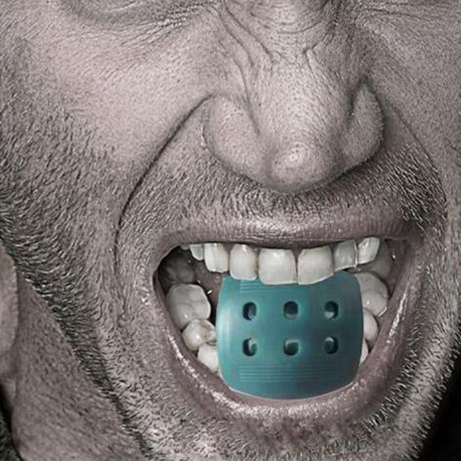 Ejercitador de mandíbula, pelota para hacer ejercicio, entrenador, reductor de barbilla Doble: Cyan 40lbs