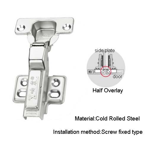 Half Overlay Stainless Steel Damping Hinges Hydraulic Hinge Buffer Cabinet Cupboard Door Hinges Furniture Hardware: B Type