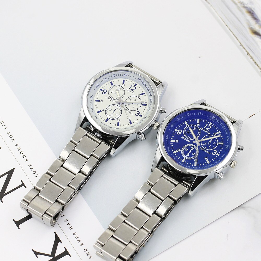 Luxe Klassieke Glazen Wijzerplaat Heren Quartz Horloge Roestvrij Stalen Band Horloge Polshorloge Relojes Para Mujer Horloge Mannen Pols