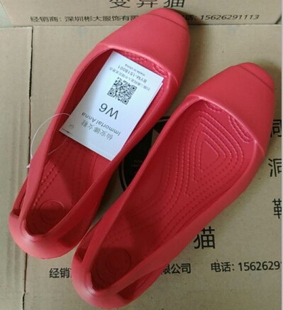 Sommar kvinnor plast sandaler lägenheter skor för kvinnor tjejer dam mule träskor tofflor slip on svarta trädgård träskor odödlig anna  w8: Röd / 5