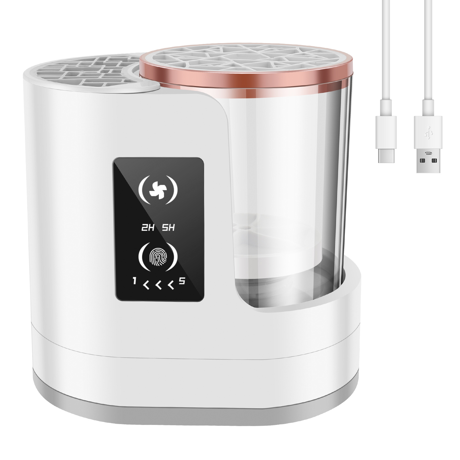 3 IN 1 Electric Makeup Brush Cleaner Automatic USB Plug Rechargeable Make Up Brush Rotary Washer Quick Dry Sterilize Tool: Default Title