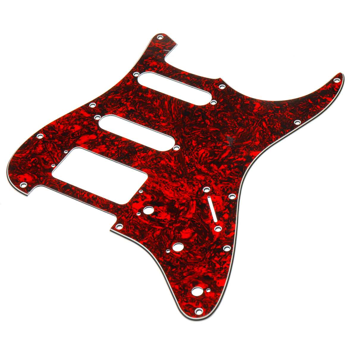 Electric Guitar Loaded Pickguard Scratch Plate for USA/MEX for Fender for Stratocaster Strat 3 Ply HSS: Red