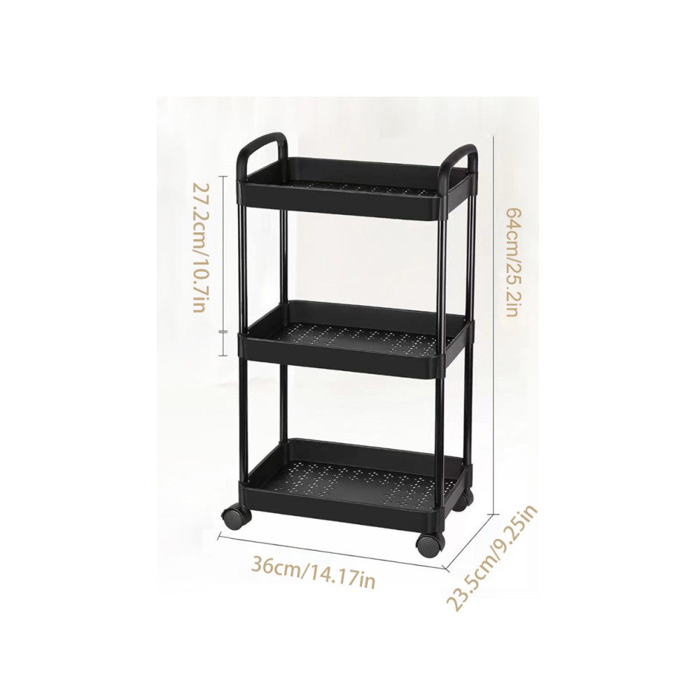 Carro de almacenamiento multifuncional para cocina con ruedas, estante de almacenamiento móvil, organizador de carrito, accesorios para el hogar: Caqui oscuro