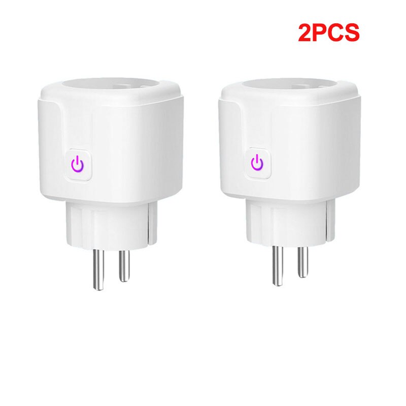 16A EU Tuya Smart Wifi Power Plug with Power Monitor Smart Home Wifi Wireless Socket Outlet Via Smart Life APP Works with Alexa: 2PCS EU Socket