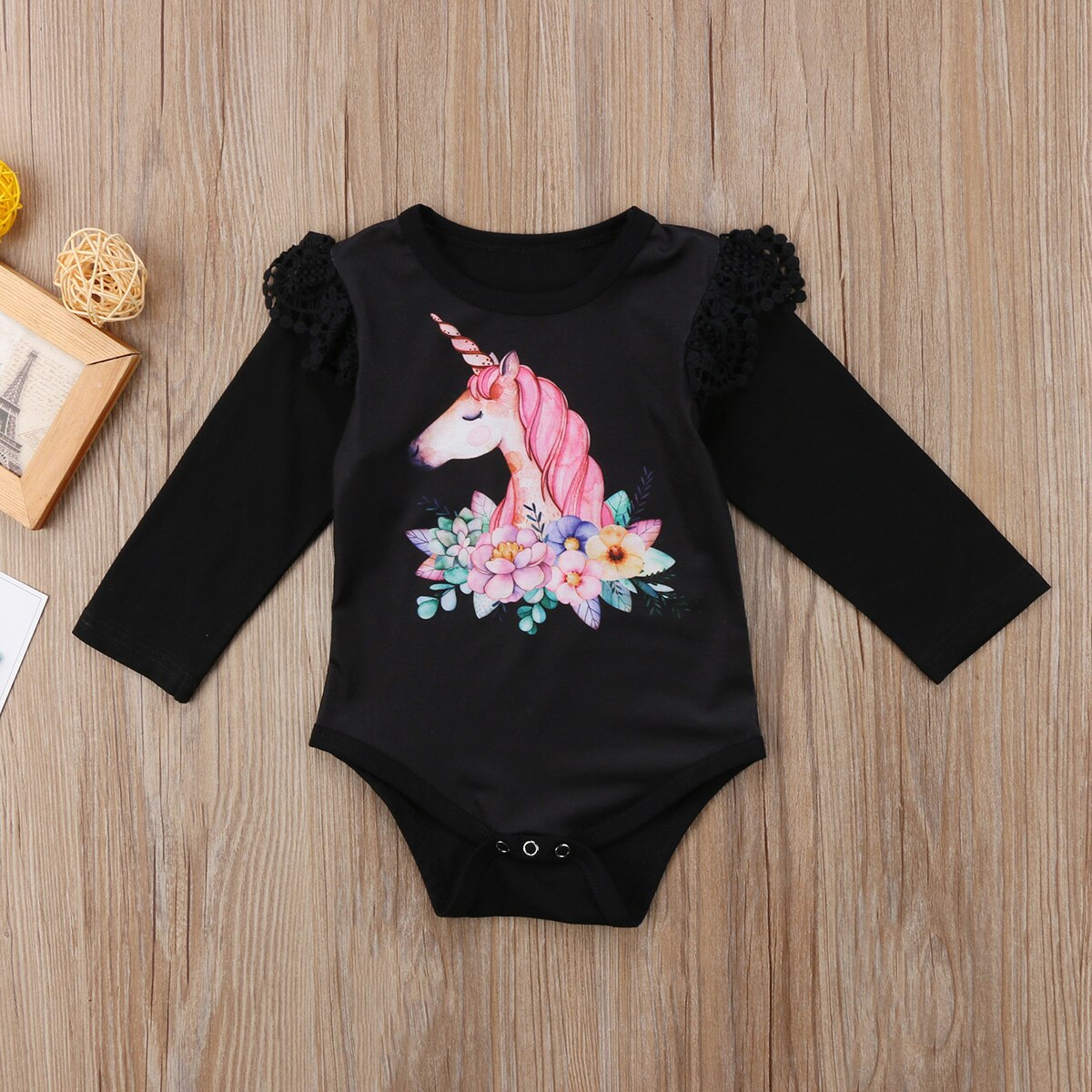 Newborn Baby Boys Girls Unicorn Boydsuit Long Sleeve