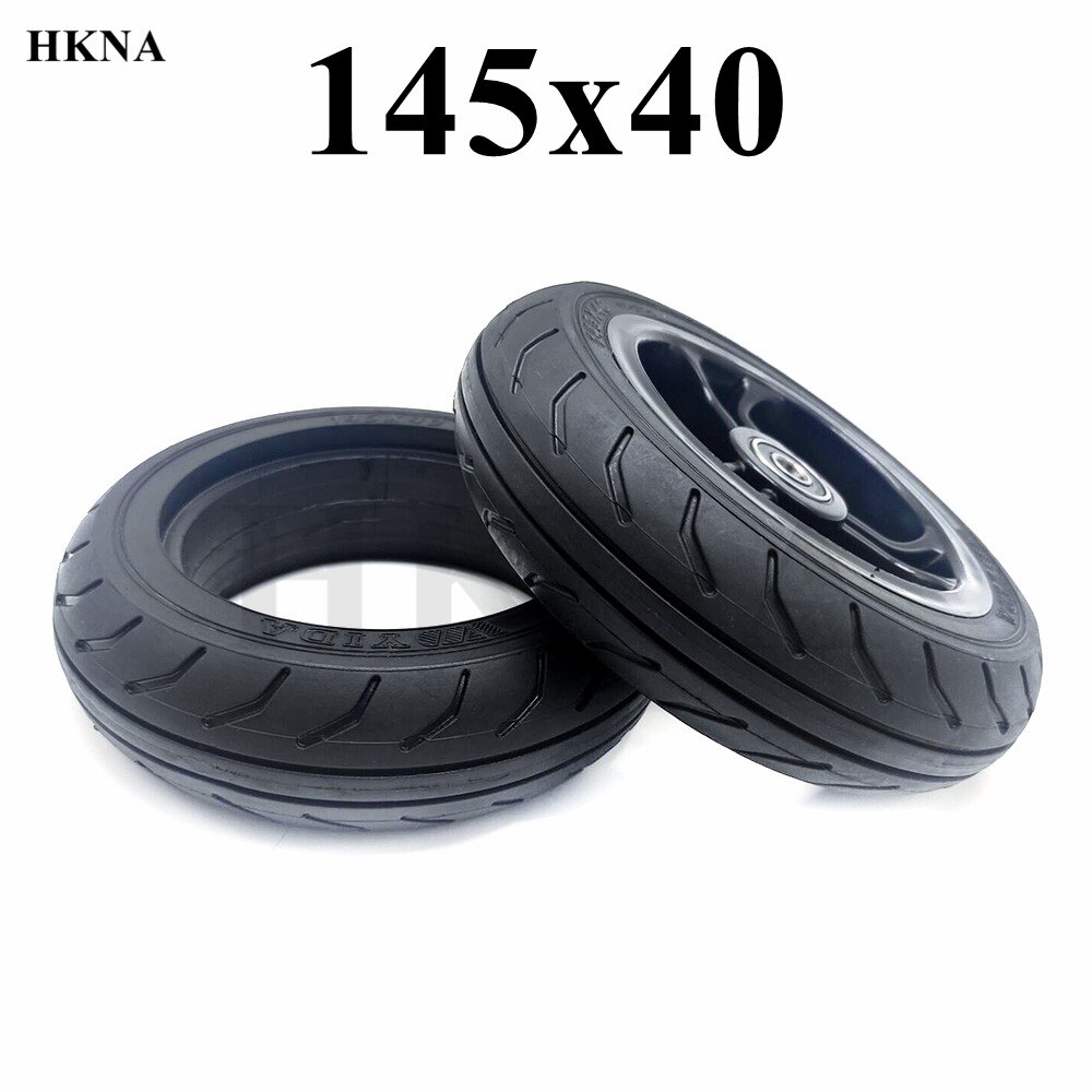 Rueda de neumático sólido 145x40 para rueda rápida F0,Jackhot Scooter Eléctrico de fibra de carbono neumático sin cámara de 5,5 pulgadas con llanta de plástico