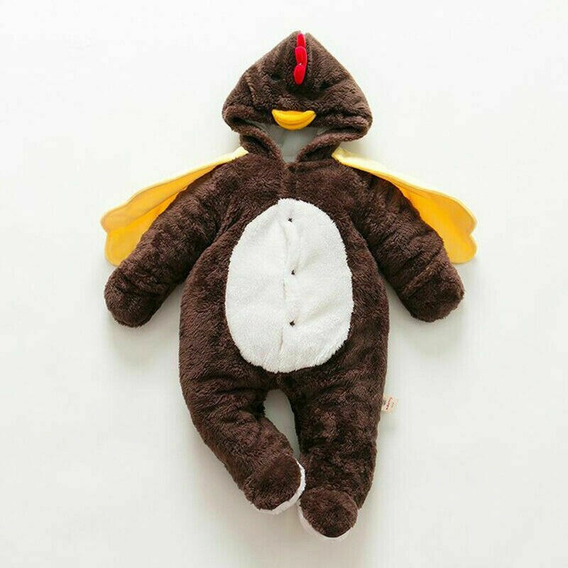 Pudcoco Ons Voorraad 0-24M Winter Baby Baby Jongens Meisjes Warm Cartoon Kip Hoodies Romper Jumpsuit Outfits/