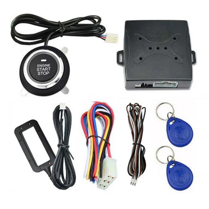 RFID Central Locking Alarm Keyless Start Engine System Ignition Start Stop Button Power Smart Card Induction Unlocking Car Doors