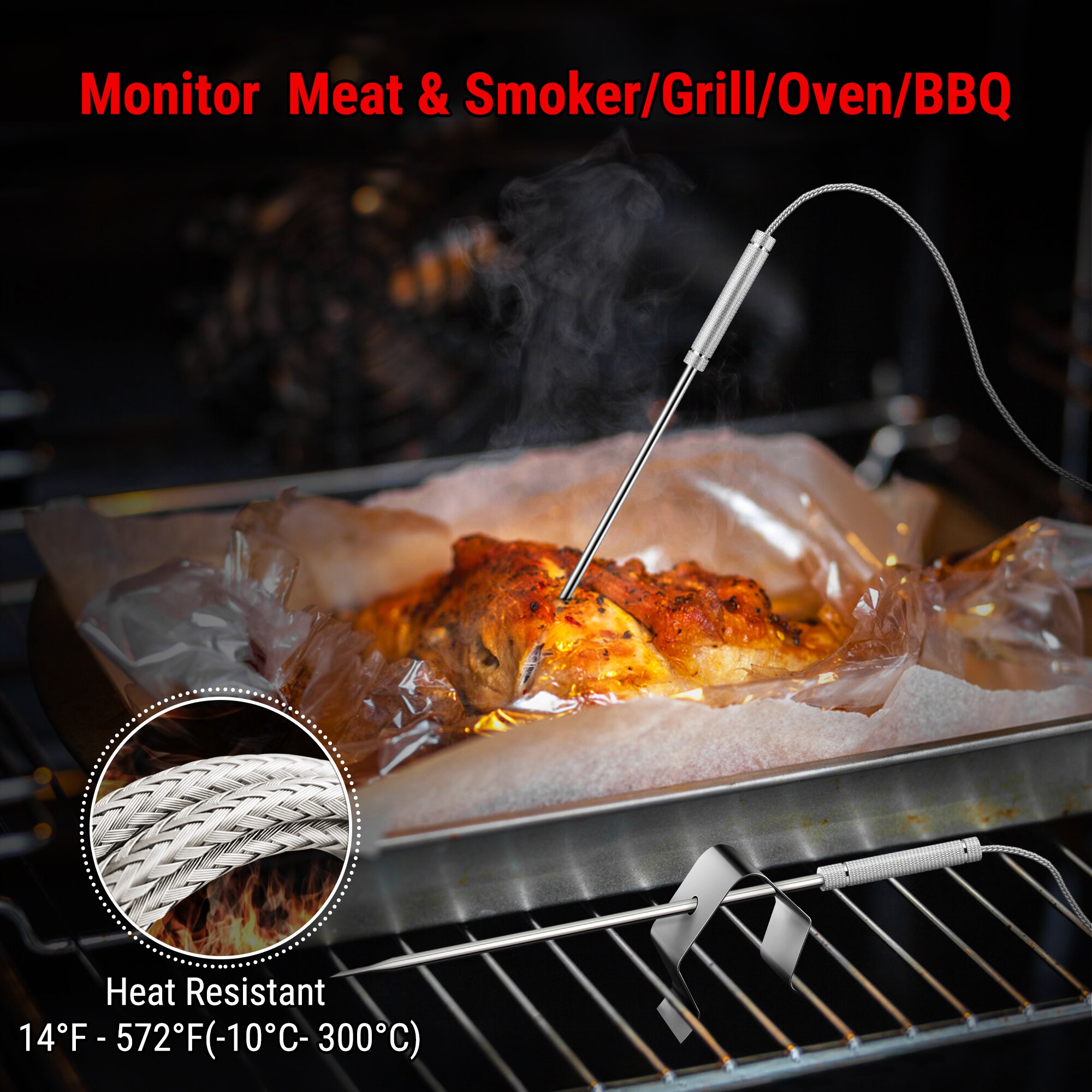 ThermoPro TP28B 150M Wireless Digital Kitchen Thermometer 2 Meat Probe Barbecue Meat Thermometer For Oven Grill Timer Backlight