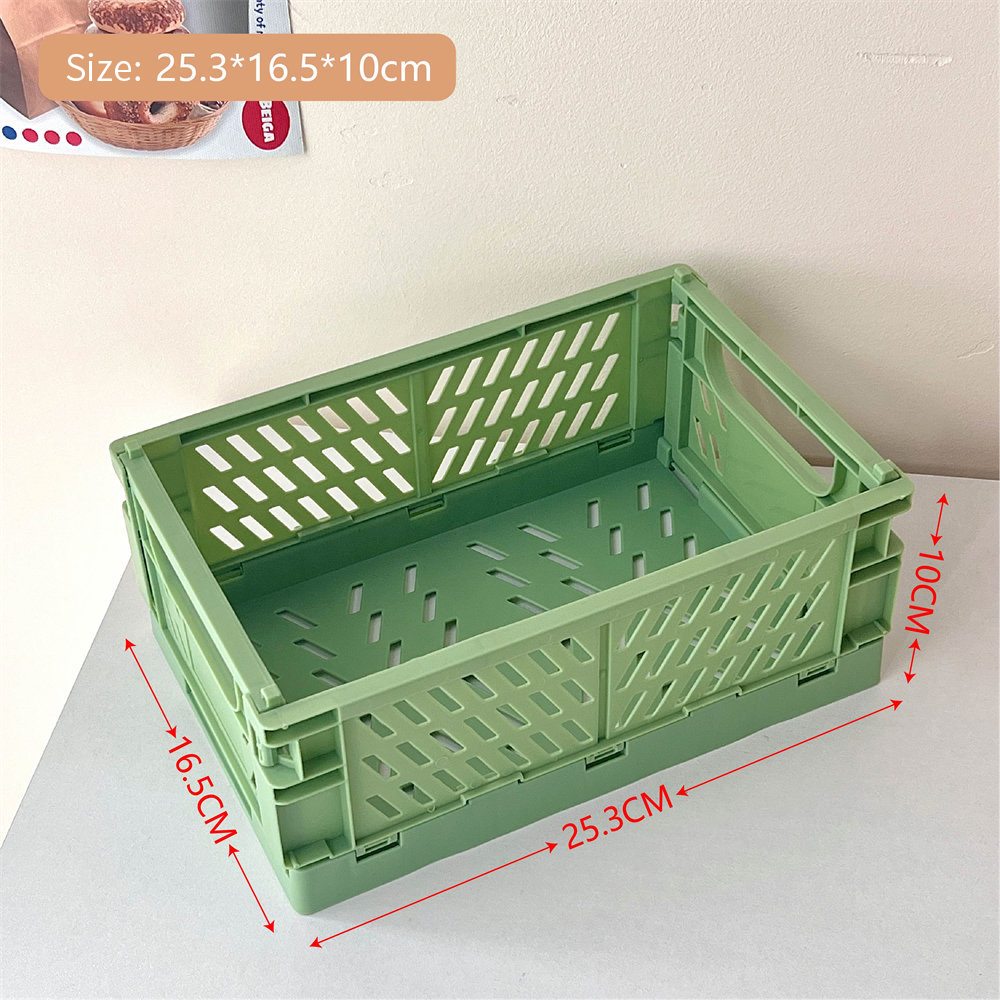 Opvouwbare krat Plastic opvouwbare opbergdoos Mand Utility Cosmetische container Desktophouder Thuisgebruik Schoolbank opbergdoos: MULTI