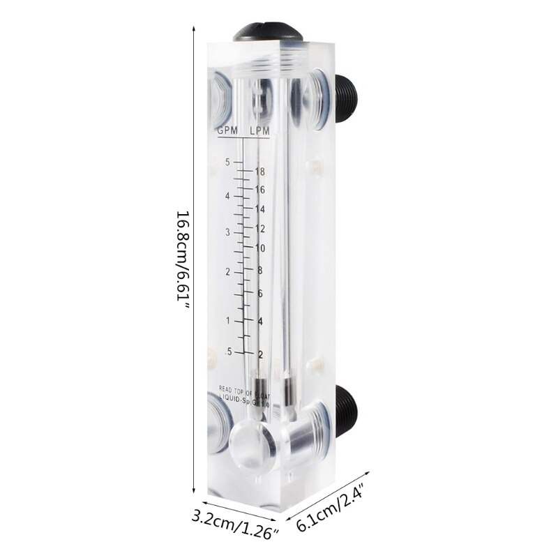 Multicolor Acryl 3M-15 0.5-5GPM 2-18LPM Oxygen Air Gas Flowmeter Met Controle 35ED