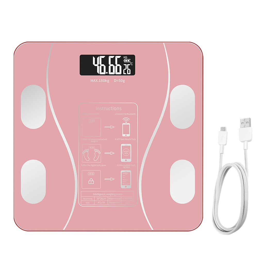 Bluetooth Bathroom Smart Scales Body Fat Balance Digital Weight Weighing Scale Wireless APP Floor Balance Charging And Battery