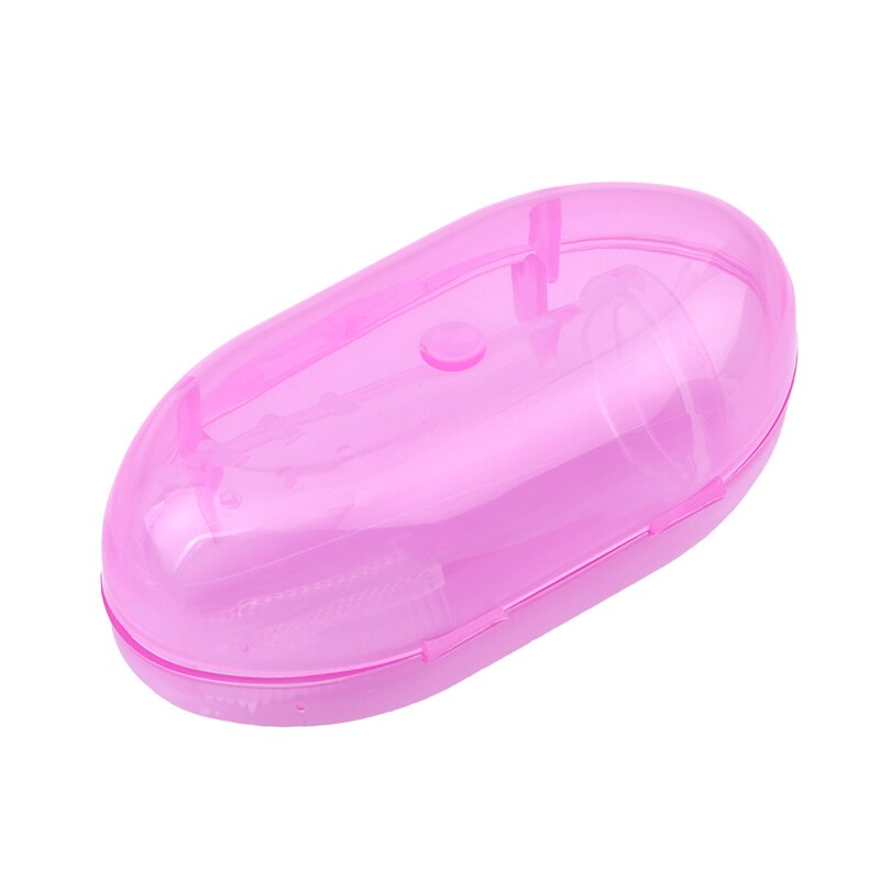 Silicone escova de dentes + caixa bebê dedo escova de dentes crianças limpo macio silicone infantil escova de limpeza de borracha do bebê: A