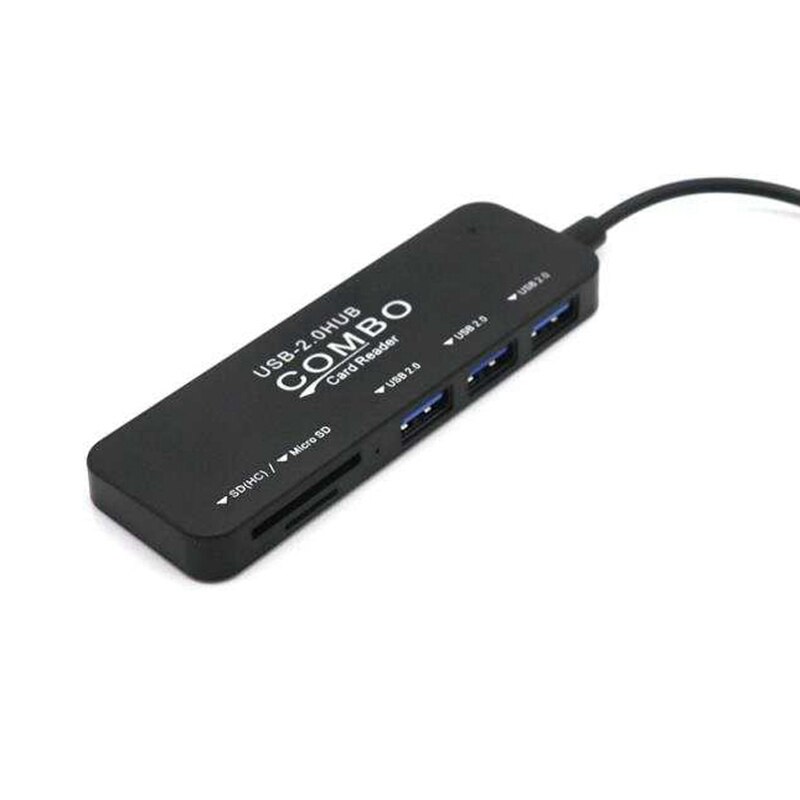 1 st. 5- poorts usb 2.0- oplader hub-adapter & 1 st. 4 -poorts usb-hub-splitter usb 2.0- hub led met 4 on/ uit-schakelaars