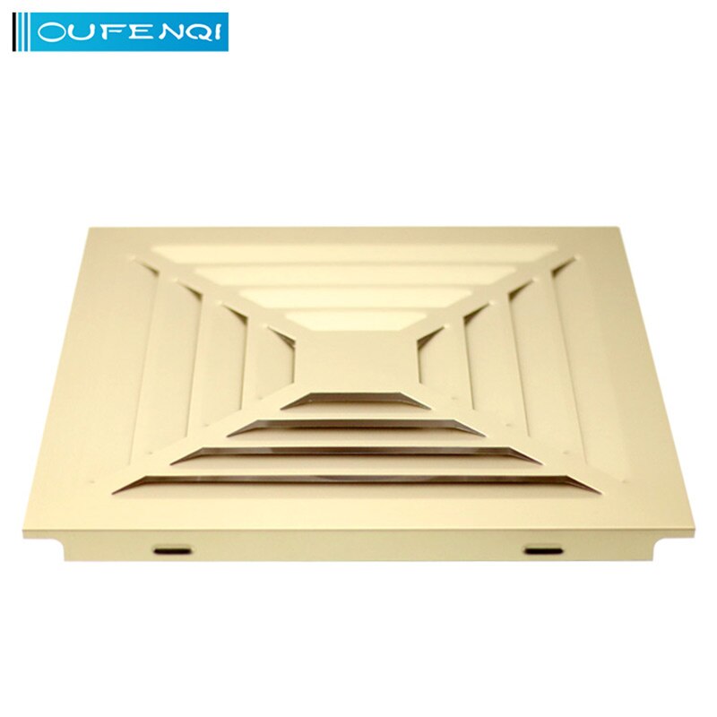 OUFENQI 300mm aluminum alloy panel integrated ceiling ventilation square centrifugal fan diffuser