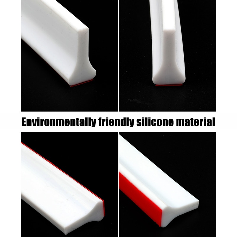 Shower Door Dam Water Stopper Collapsible Shower Threshold Water Barrier for Bathroom Kitchen NE