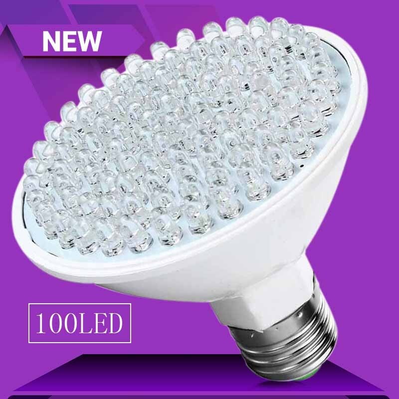 Ultra Bright E27 100LED 220V UV Ultraviolet Purple Light Lamp Bulb Plastic low power consumption