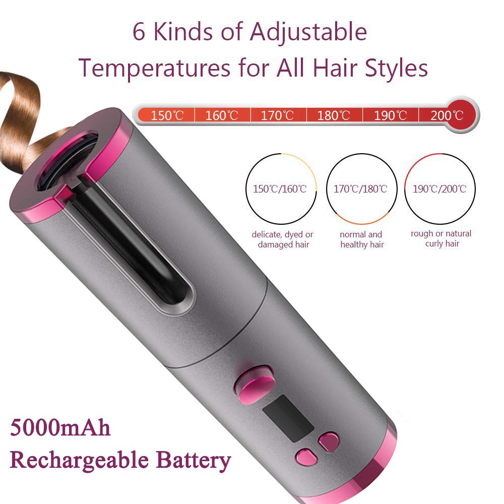 Air Curler Usb Draadloze Automatische Haar Krultang Auto Draadloze Krultang Usb Oplaadbare Haar Waver Tang Iron Curling Wand